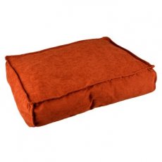 Kussen rechthoekig velvet copper rood/wit