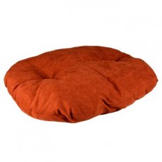 14068 Kussen ovaal velvet copper rood/wit