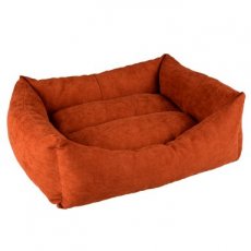 Mand rechthoekig velvet copper rood/wit