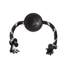 Kong extreme ball w/rope zwart